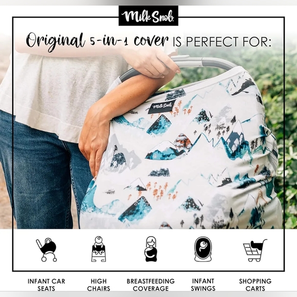 Milk Snob Original 5-in-1 Cover - Added Privacy for Breastfeeding, Baby Car Seat - Picture 4 of 6
